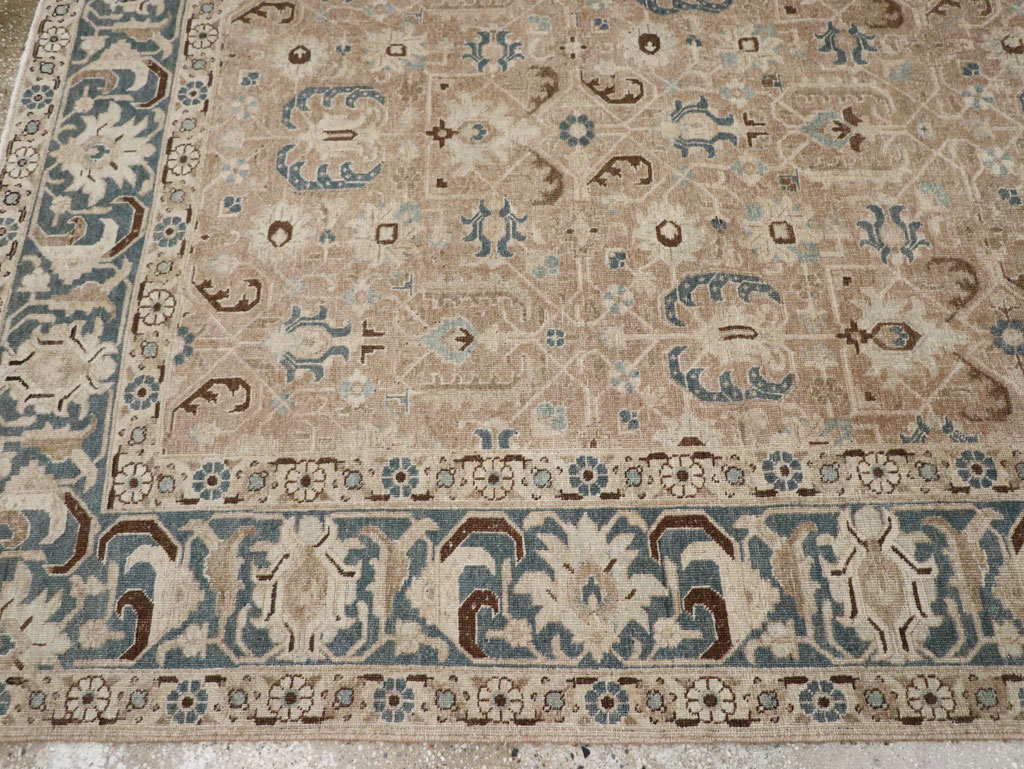 Antique Persian Tabriz Room Size Carpet, No.33190 - Gsblank
