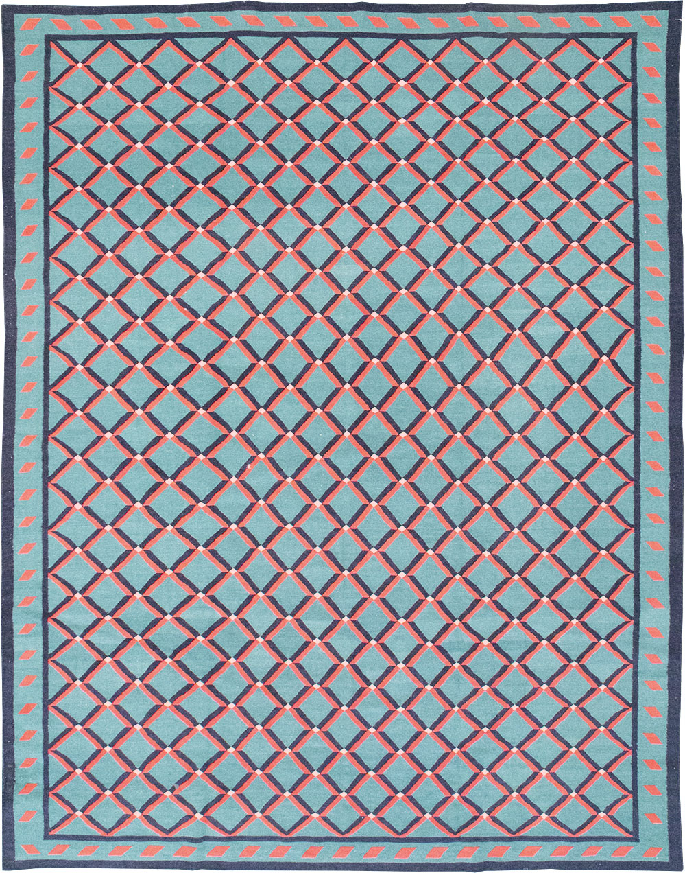 Modern Indian Flatweave Dhurrie Room Size Carpet, No.33202 - Gsblank