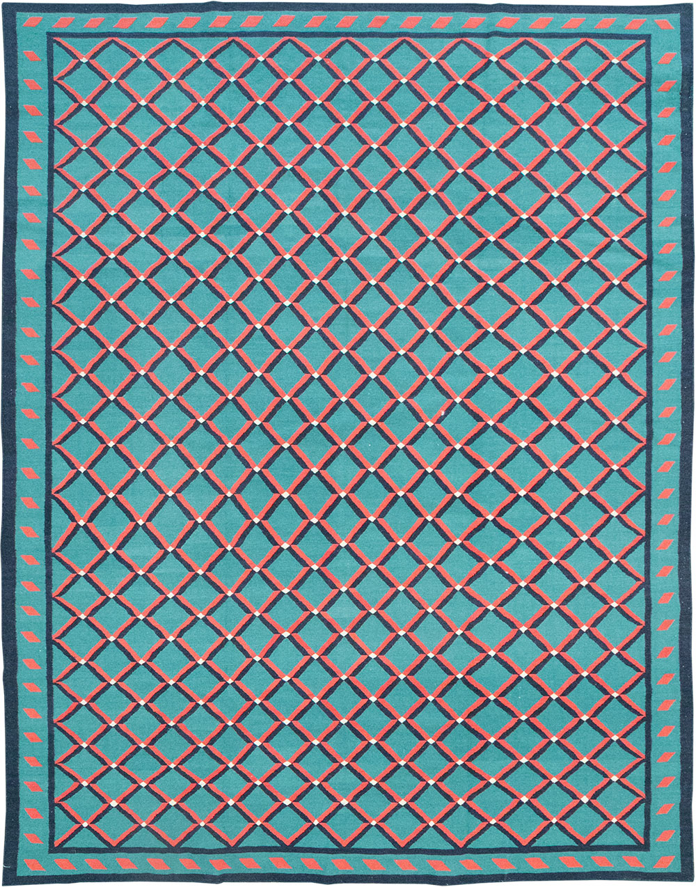 Modern Indian Flatweave Dhurrie Room Size Carpet, No.33202 - Gsblank