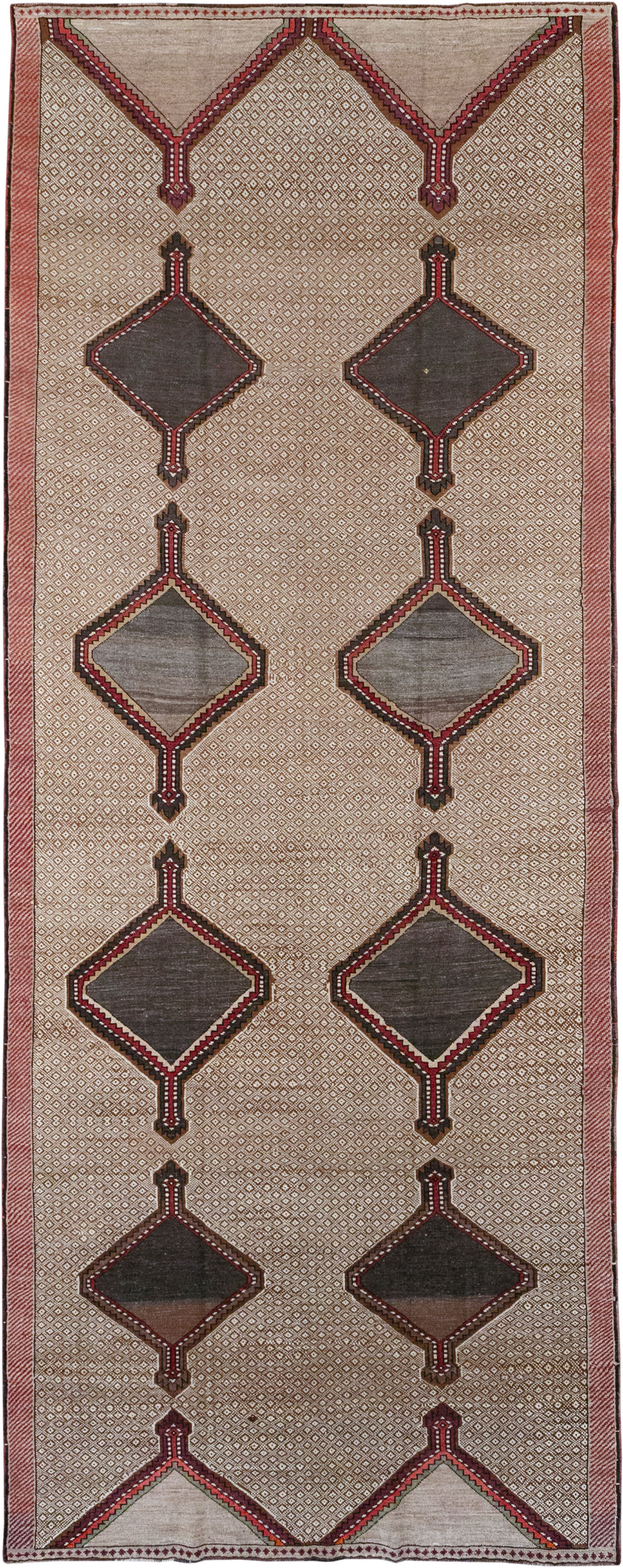 Vintage Turkish Anatolian Wide Gallery Runner, No.33203 - Gsblank