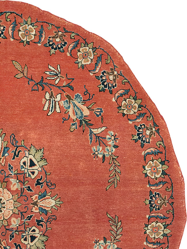 Antique Persian Kerman Round Rug, No.33206 - Gsblank