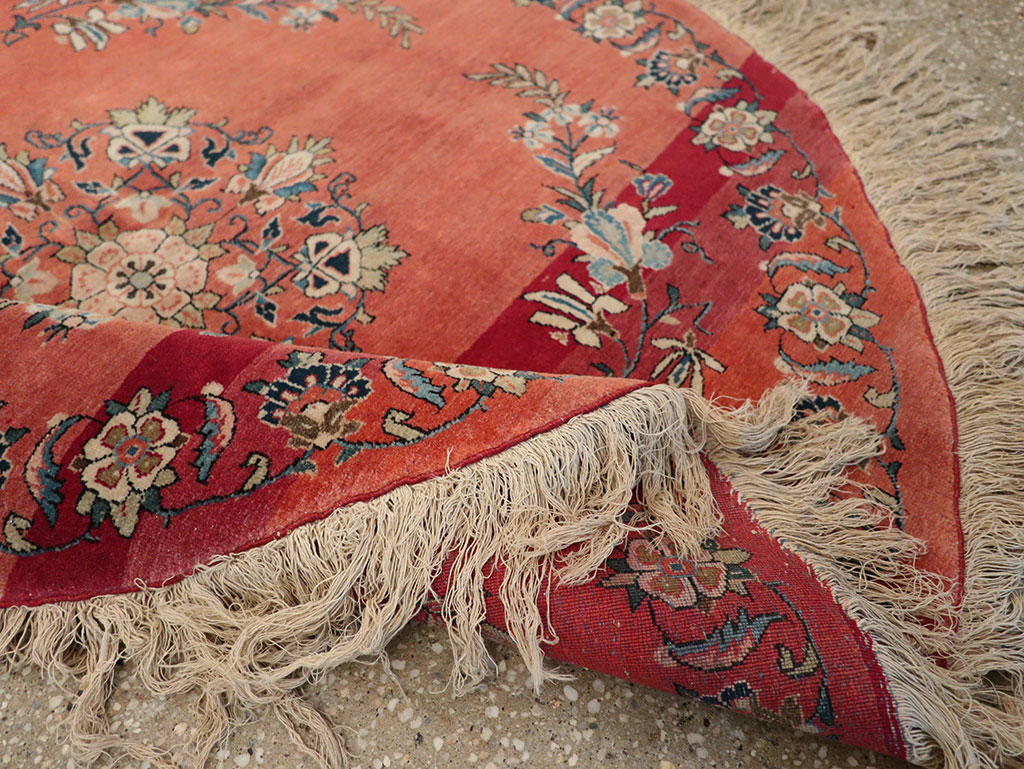 Antique Persian Kerman Round Rug, No.33206 - Gsblank