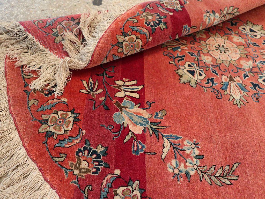 Antique Persian Kerman Round Rug, No.33206 - Gsblank