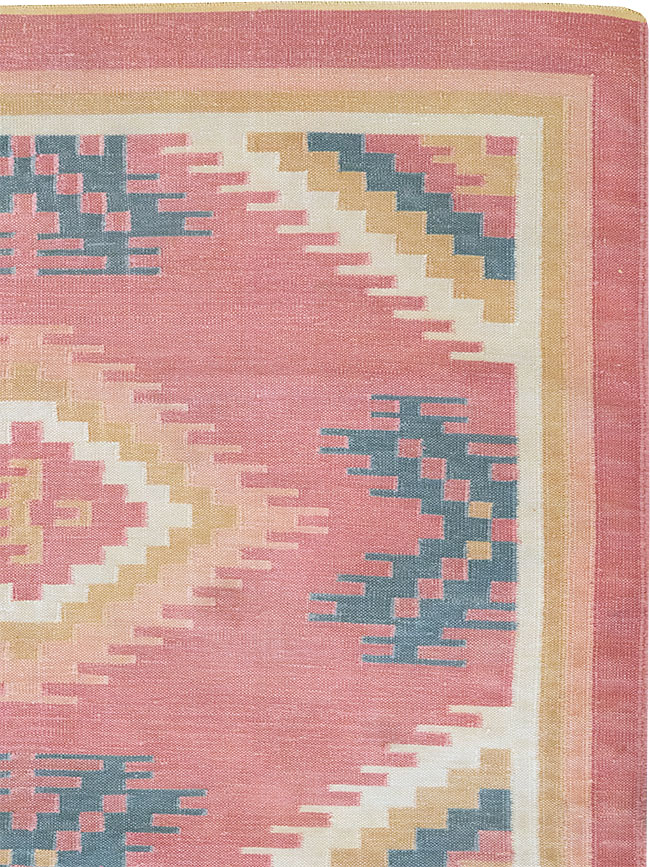 Vintage Indian Flatweave Dhurrie Accent Rug, No.33207 - Gsblank