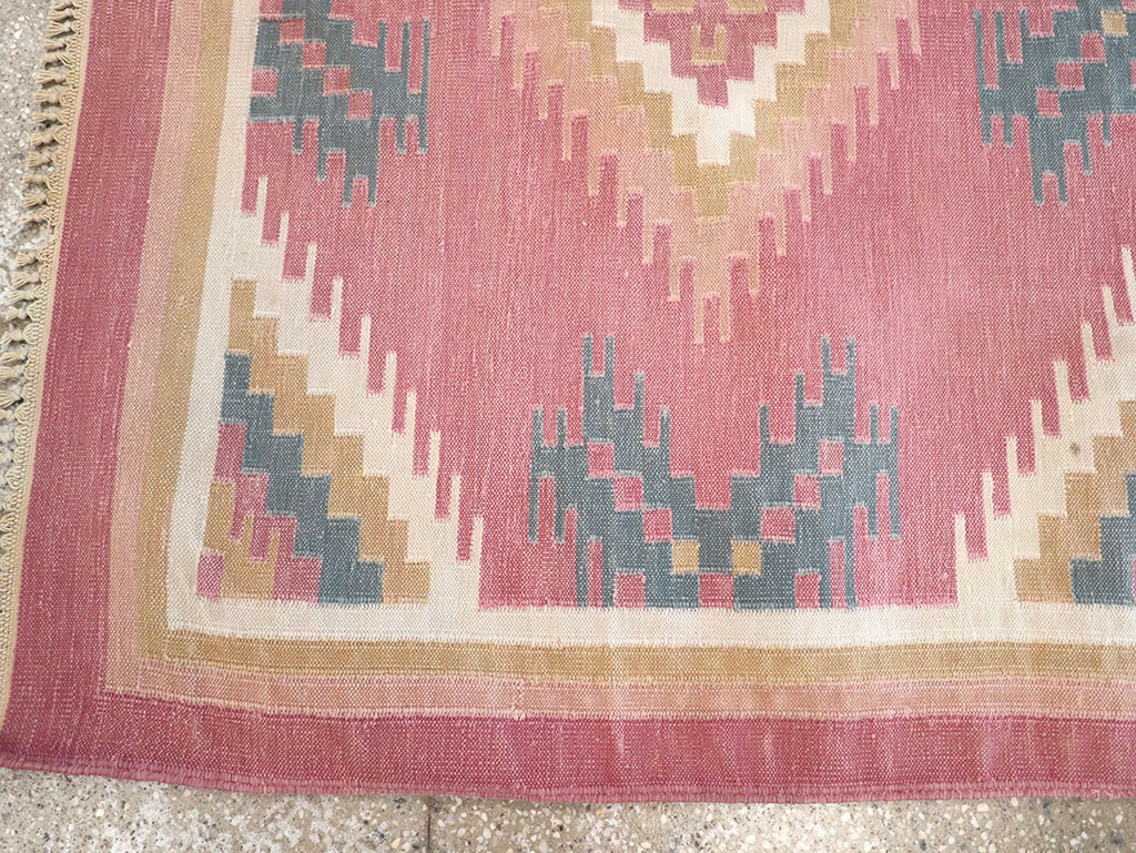Vintage Indian Flatweave Dhurrie Accent Rug, No.33207 - Gsblank
