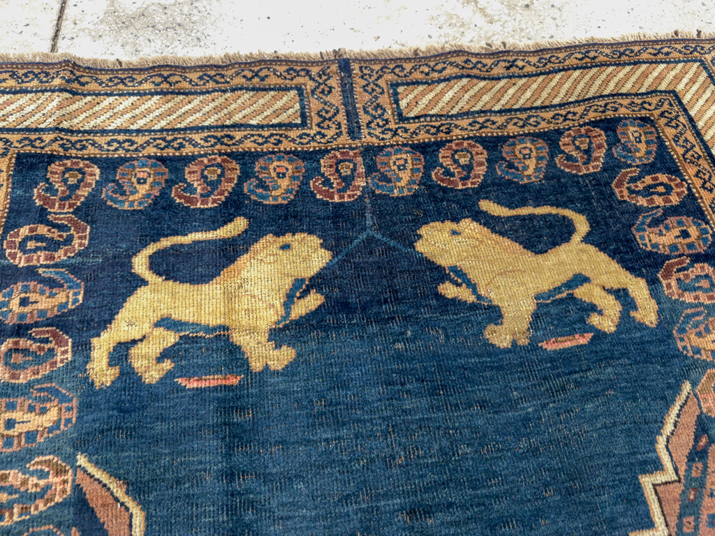 Antique Persian Pictorial Kurdish Saddle Cover, No.33210 - Gsblank