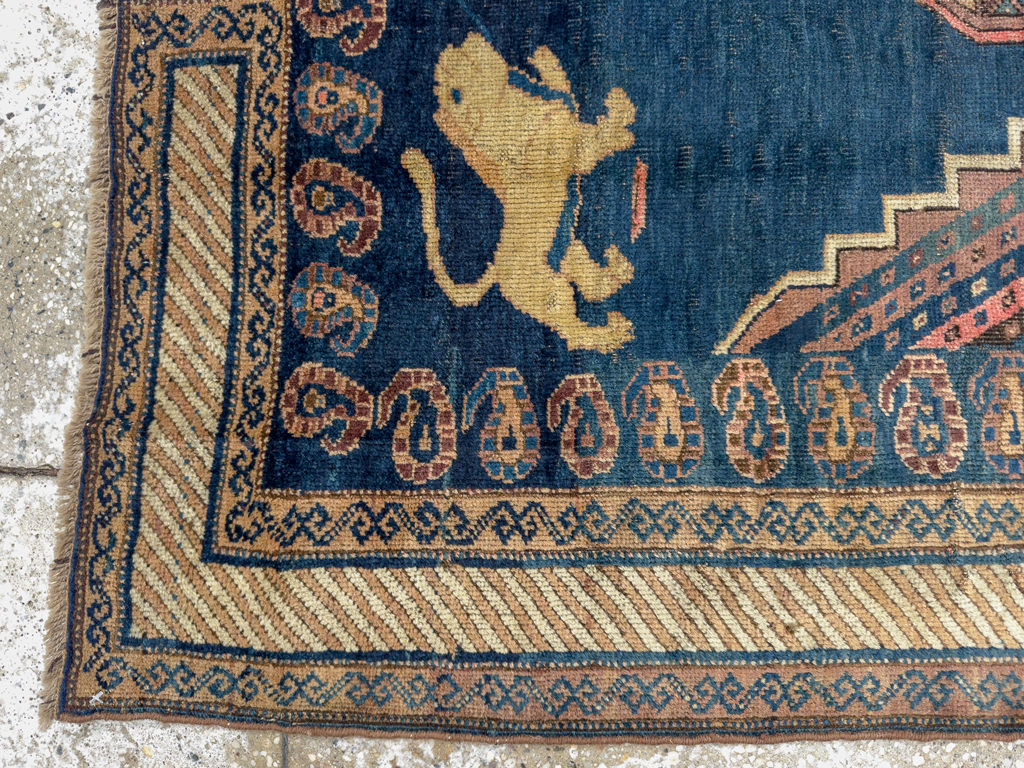Antique Persian Pictorial Kurdish Saddle Cover, No.33210 - Gsblank