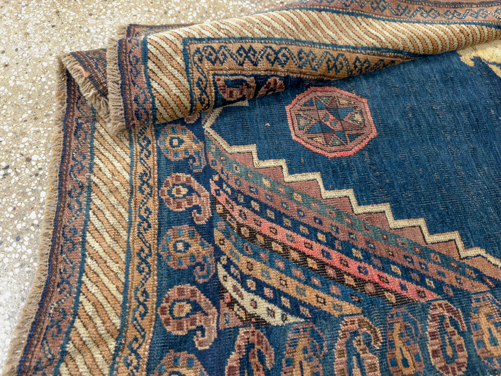 Antique Persian Pictorial Kurdish Saddle Cover, No.33210 - Gsblank