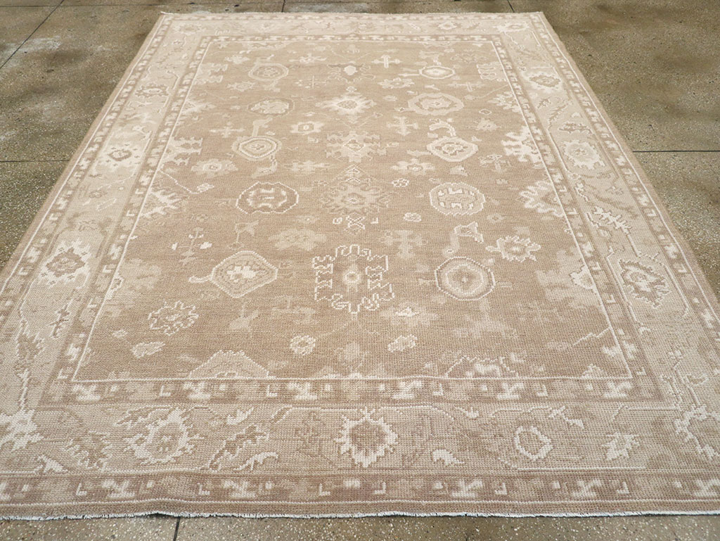 Modern Turkish Oushak Accent Carpet, No.33213 - Gsblank