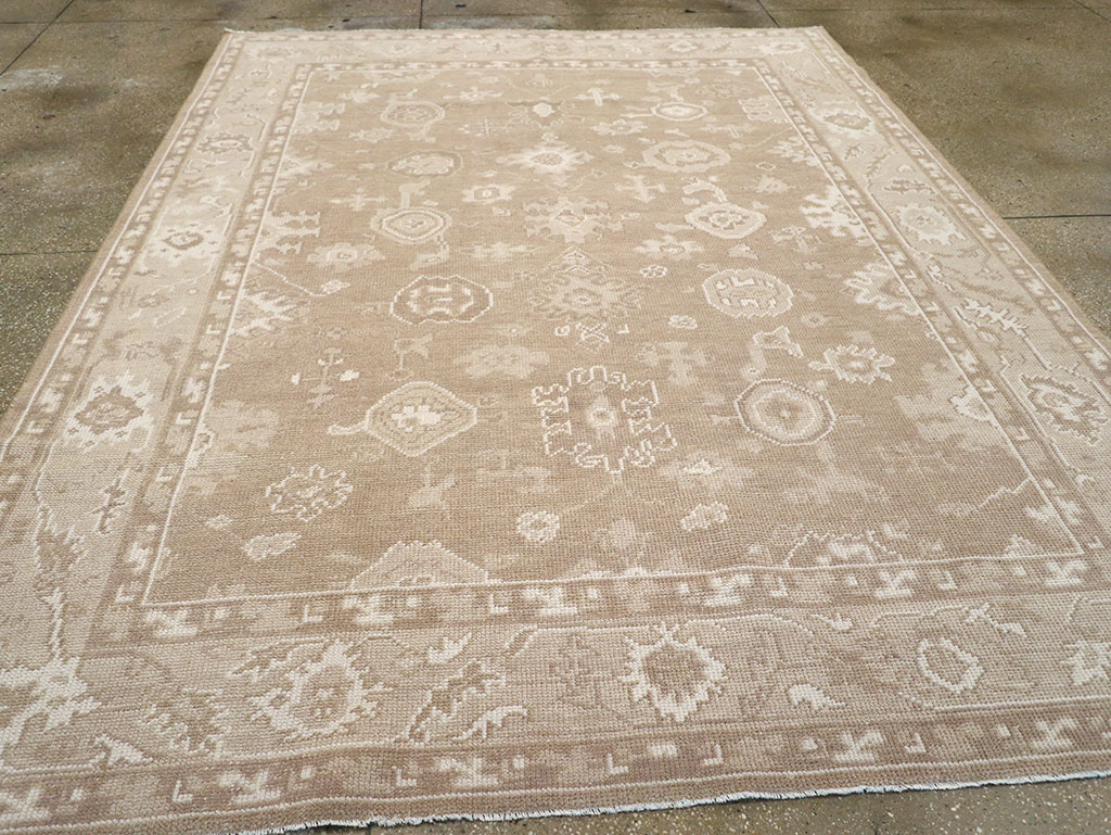 Modern Turkish Oushak Accent Carpet, No.33213 - Gsblank