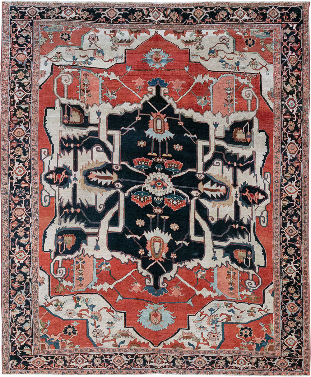 Antique Persian Serapi Room Size Carpet, No.33215 - Gsblank