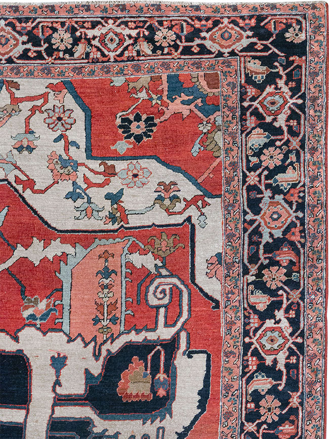 Antique Persian Serapi Room Size Carpet, No.33215 - Gsblank