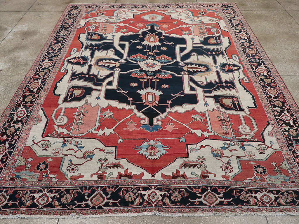 Antique Persian Serapi Room Size Carpet, No.33215 - Gsblank