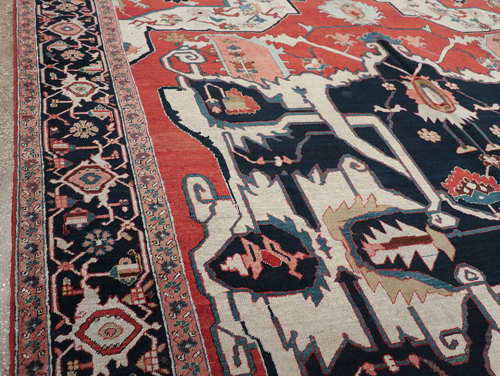 Antique Persian Serapi Room Size Carpet, No.33215 - Gsblank