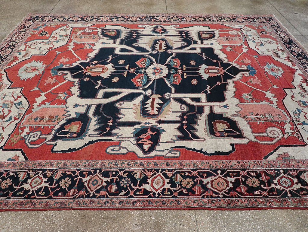 Antique Persian Serapi Room Size Carpet, No.33215 - Gsblank