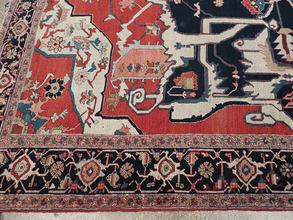 Antique Persian Serapi Room Size Carpet, No.33215 - Gsblank
