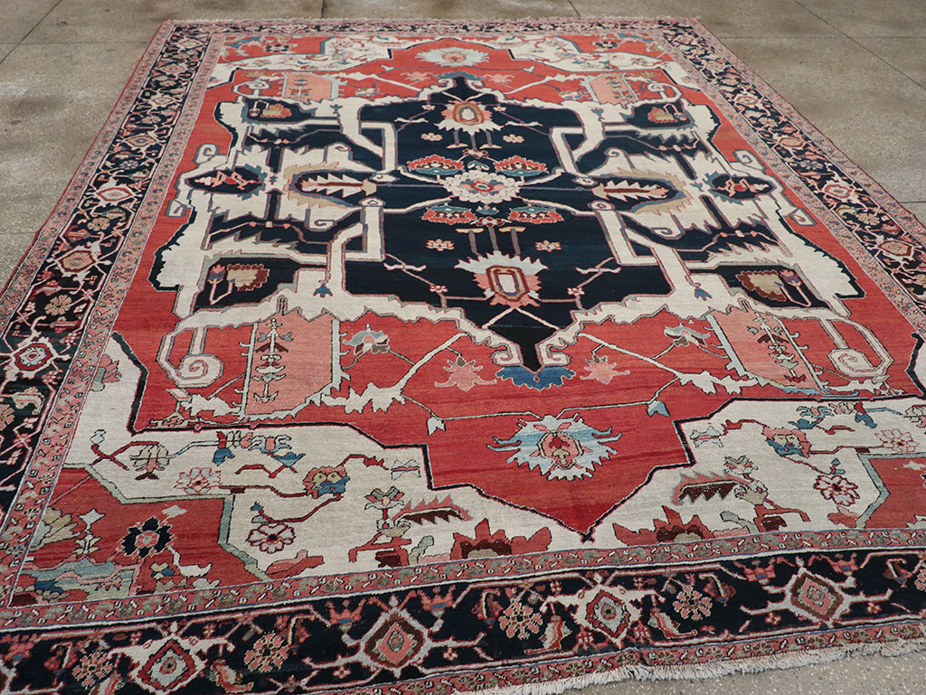 Antique Persian Serapi Room Size Carpet, No.33215 - Gsblank