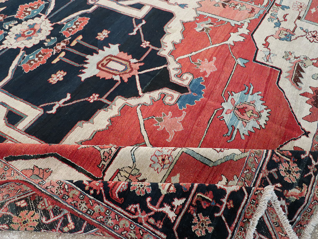 Antique Persian Serapi Room Size Carpet, No.33215 - Gsblank
