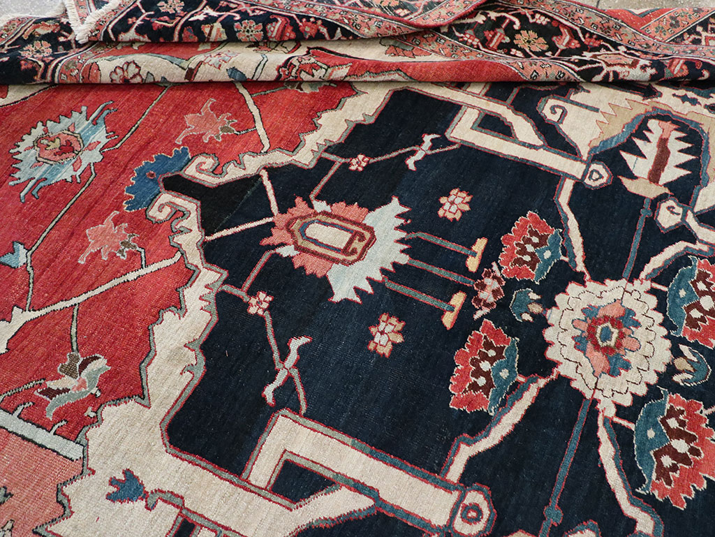 Antique Persian Serapi Room Size Carpet, No.33215 - Gsblank