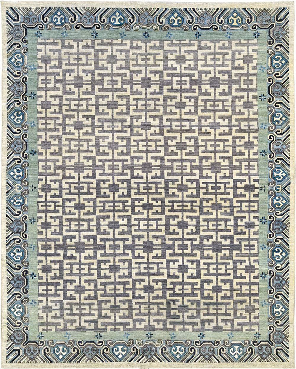Modern East Turkestan Khotan Room Size Carpet, No.33216 - Gsblank