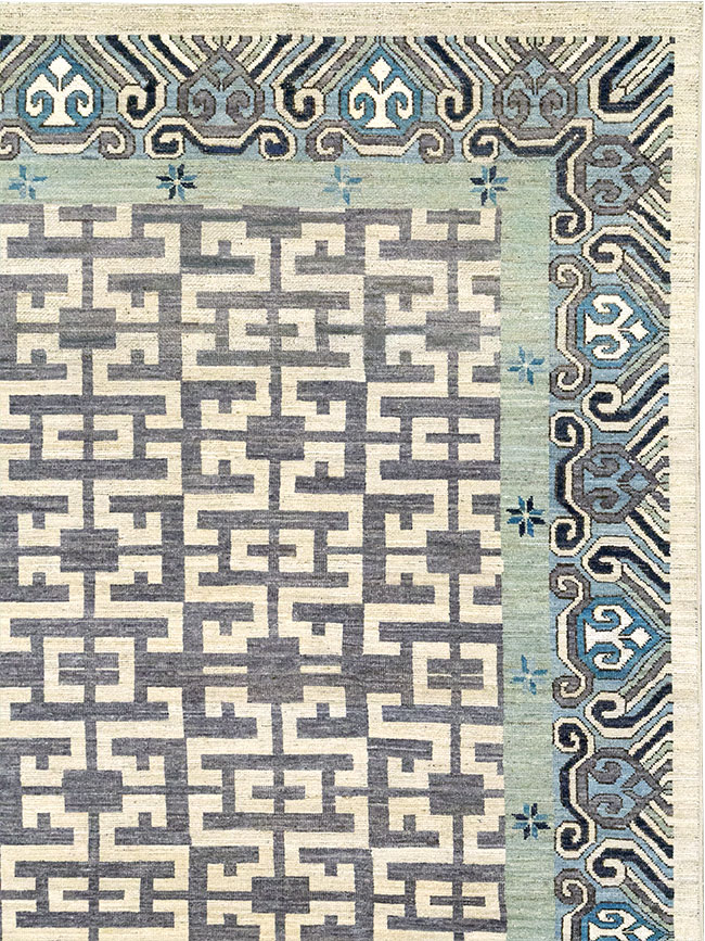 Modern East Turkestan Khotan Room Size Carpet, No.33216 - Gsblank