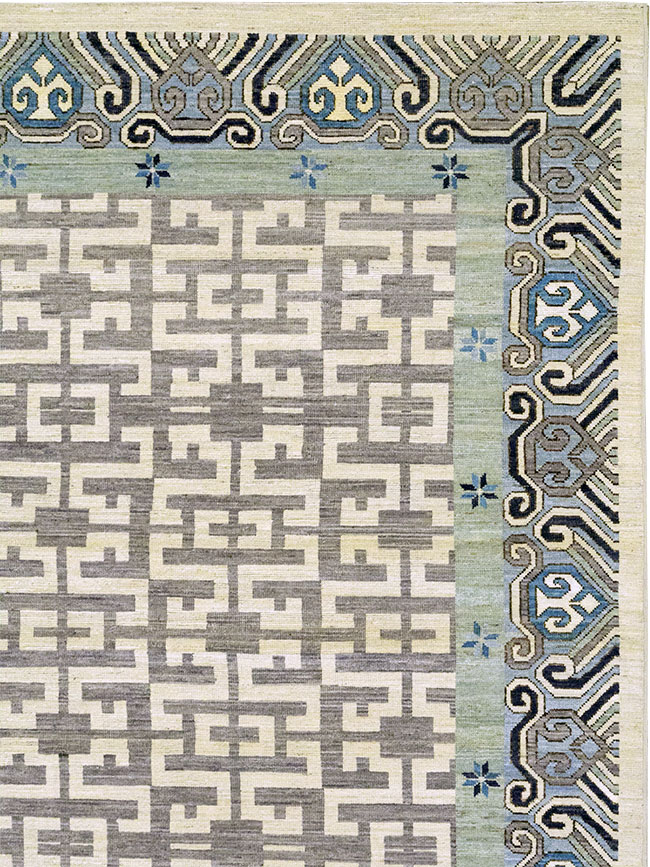 Modern East Turkestan Khotan Room Size Carpet, No.33216 - Gsblank