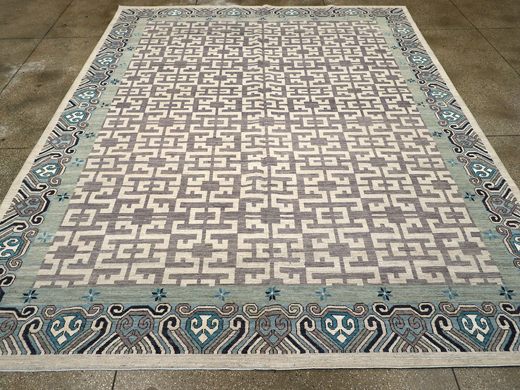 Modern East Turkestan Khotan Room Size Carpet, No.33216 - Gsblank