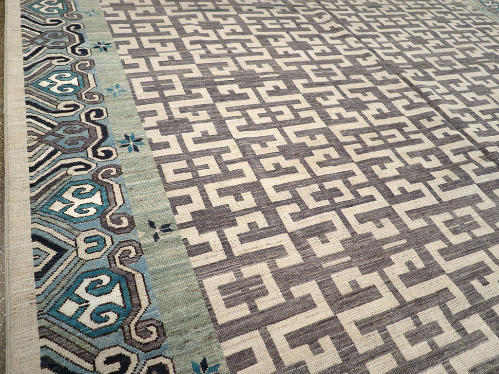 Modern East Turkestan Khotan Room Size Carpet, No.33216 - Gsblank