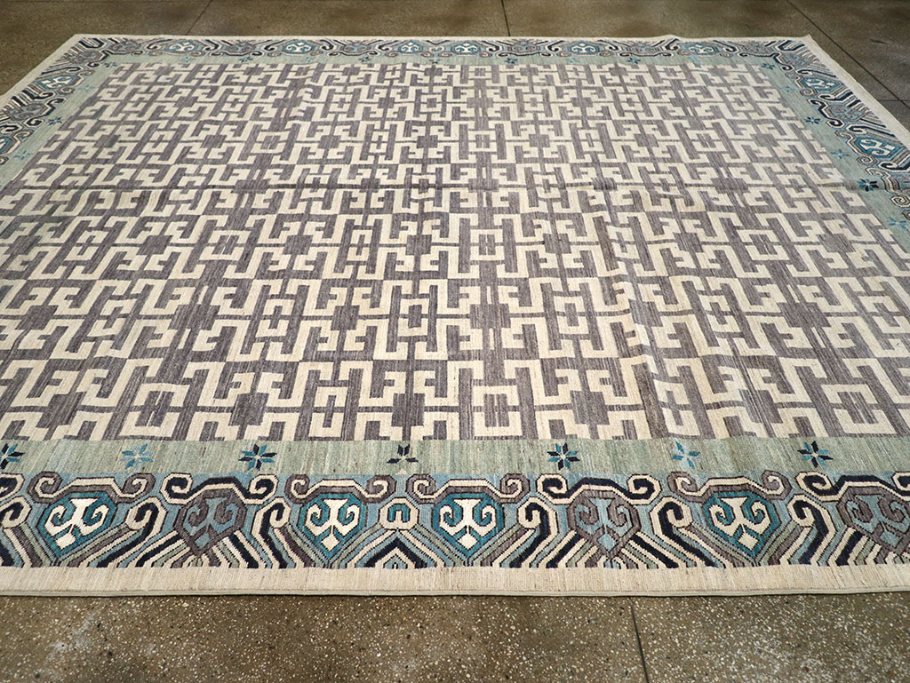 Modern East Turkestan Khotan Room Size Carpet, No.33216 - Gsblank