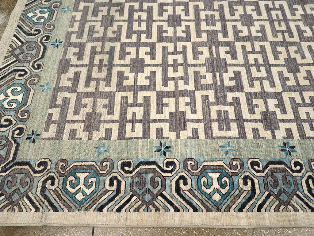 Modern East Turkestan Khotan Room Size Carpet, No.33216 - Gsblank