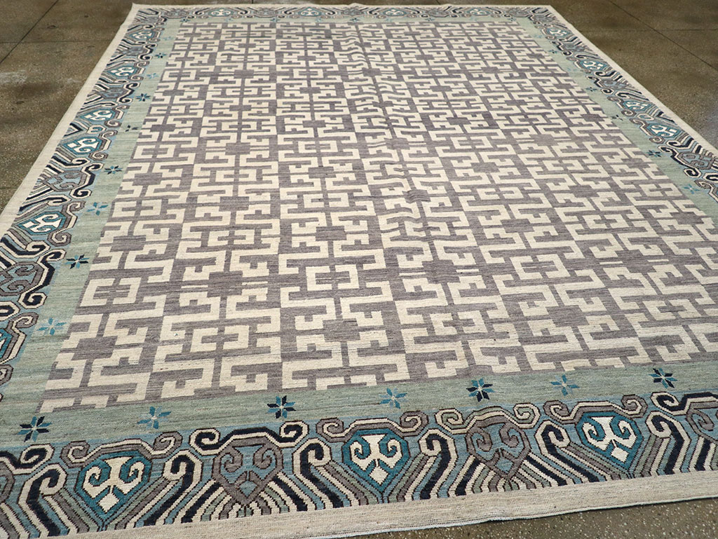 Modern East Turkestan Khotan Room Size Carpet, No.33216 - Gsblank