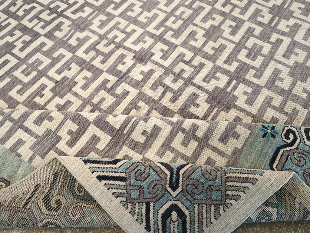 Modern East Turkestan Khotan Room Size Carpet, No.33216 - Gsblank