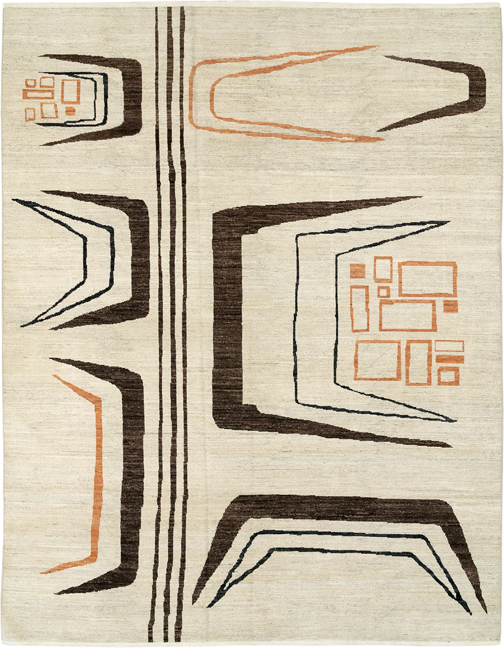 Modern East Turkestan Art Deco Room Size Carpet, No.33218 - Gsblank