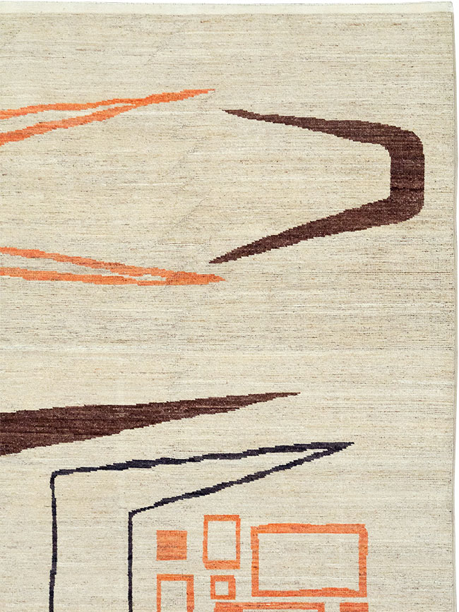 Modern East Turkestan Art Deco Room Size Carpet, No.33218 - Gsblank