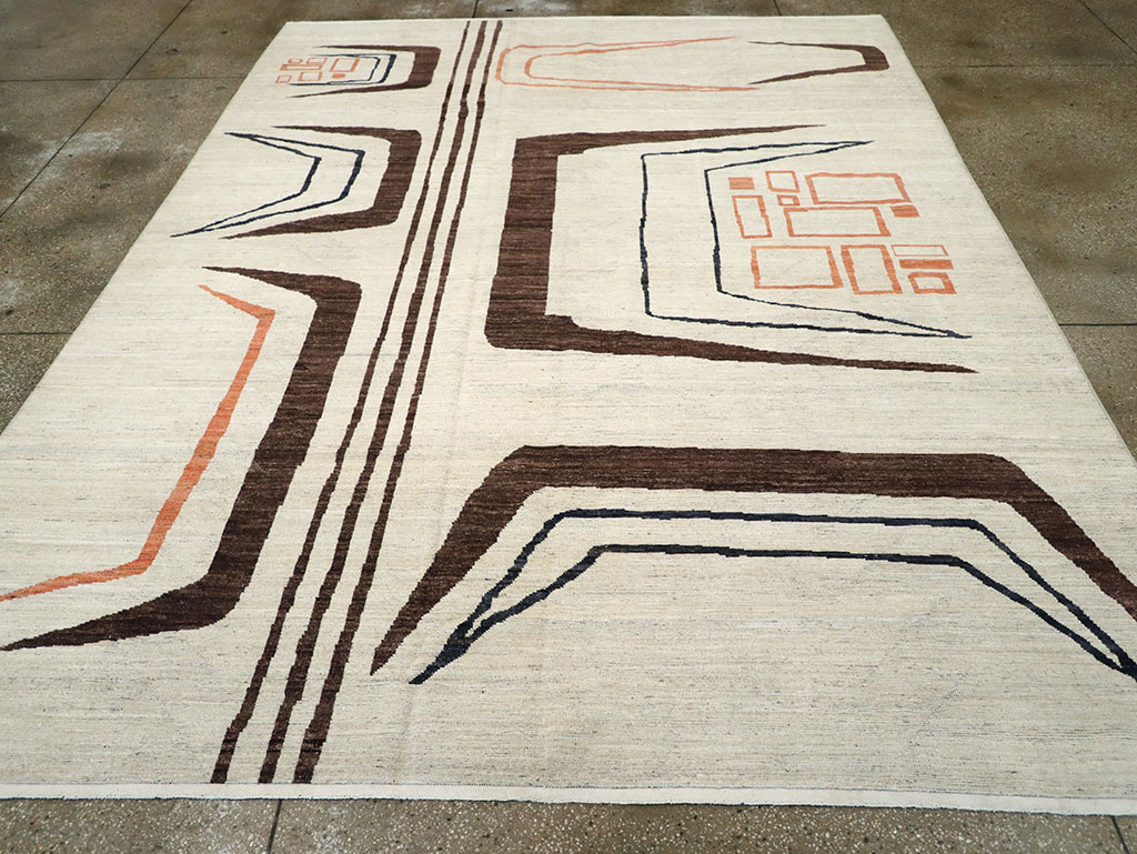 Modern Turkish Art Deco Room Size Carpet, No.33218 - Gsblank