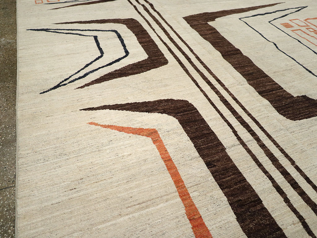 Modern East Turkestan Art Deco Room Size Carpet, No.33218 - Gsblank