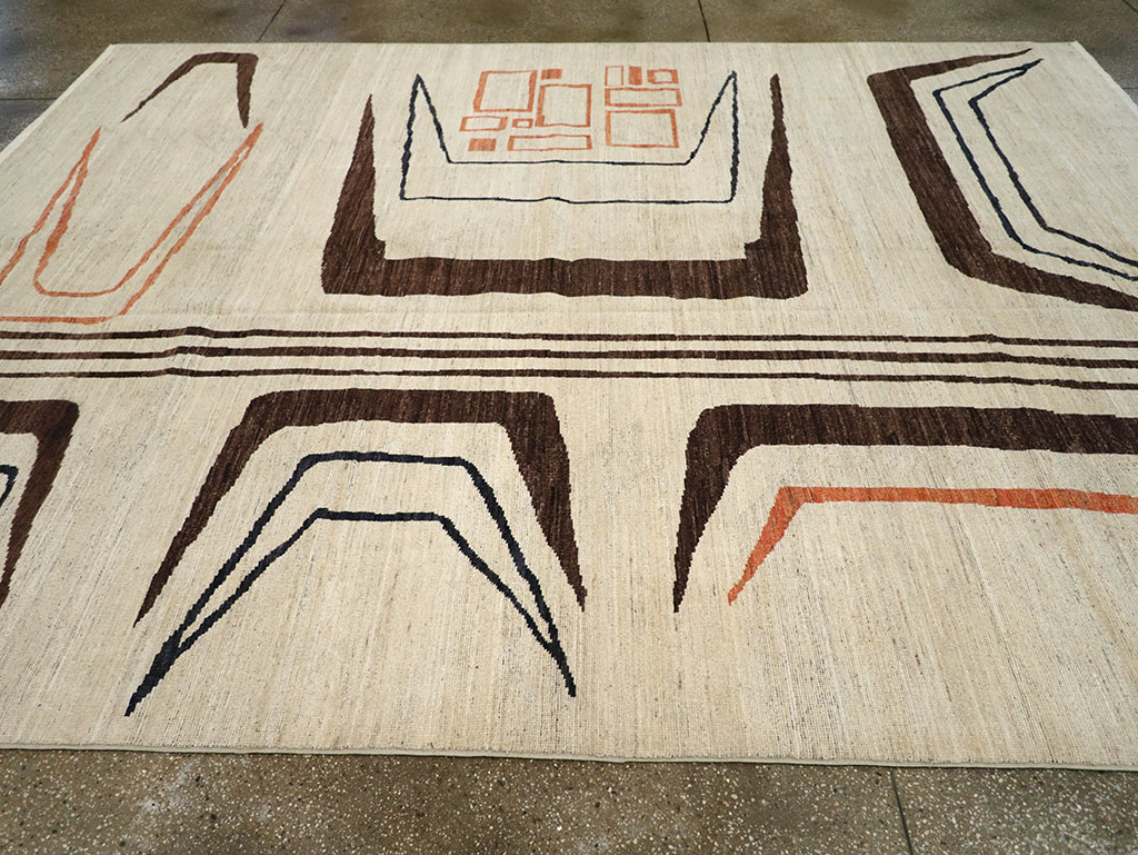 Modern East Turkestan Art Deco Room Size Carpet, No.33218 - Gsblank
