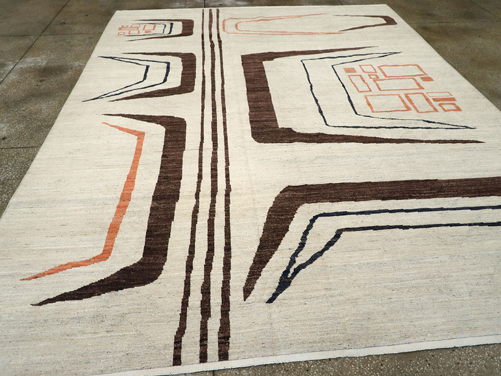 Modern Turkish Art Deco Room Size Carpet, No.33218 - Gsblank