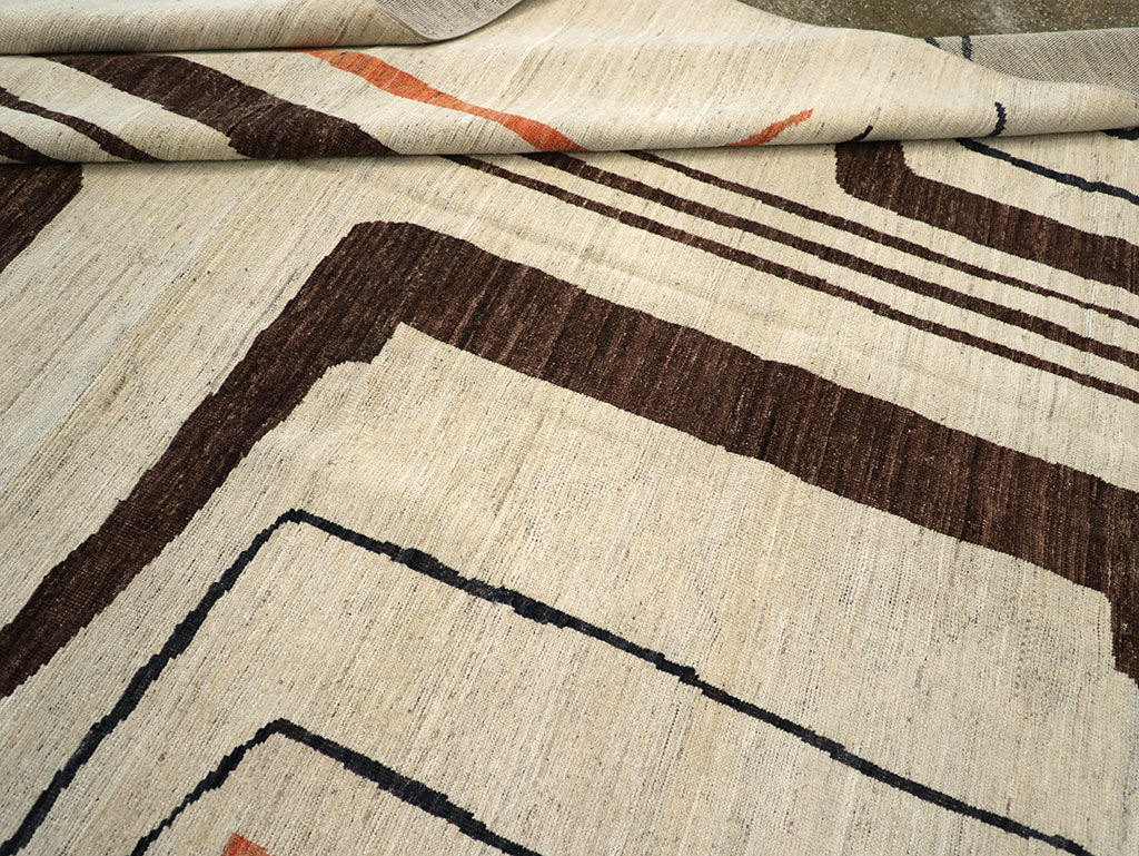 Modern East Turkestan Art Deco Room Size Carpet, No.33218 - Gsblank