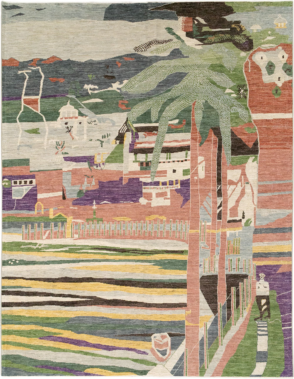 Modern East Turkestan Khotan Room Size Carpet, No.33219 - Gsblank