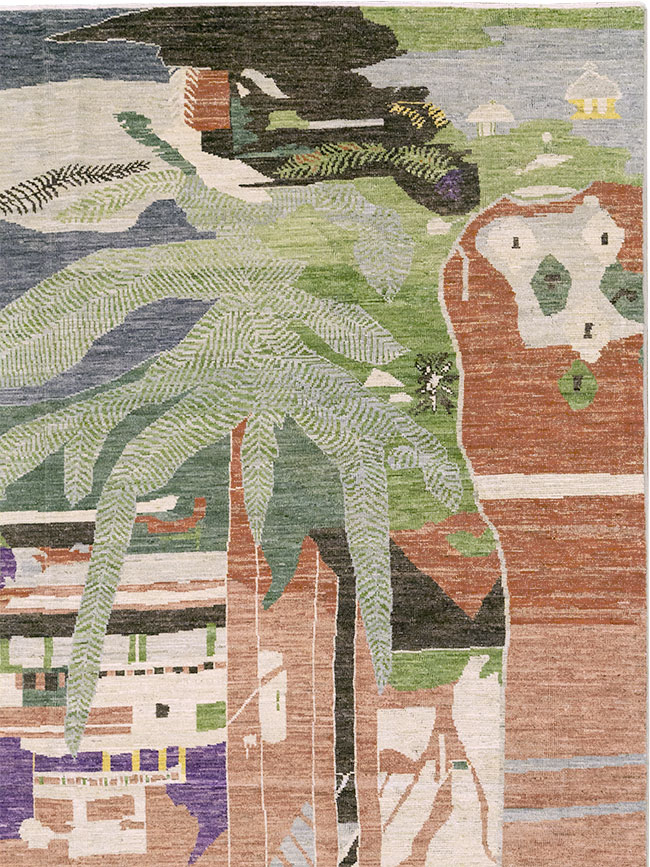 Modern East Turkestan Khotan Room Size Carpet, No.33219 - Gsblank