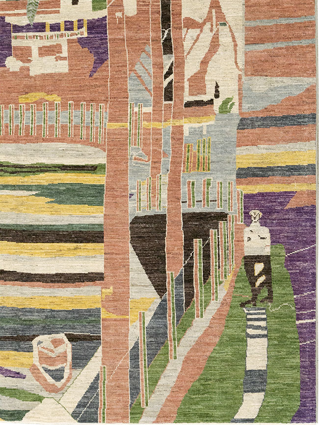 Modern East Turkestan Khotan Room Size Carpet, No.33219 - Gsblank