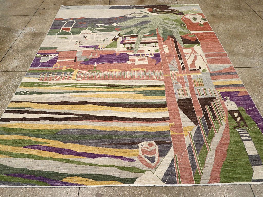 Modern East Turkestan Khotan Room Size Carpet, No.33219 - Gsblank