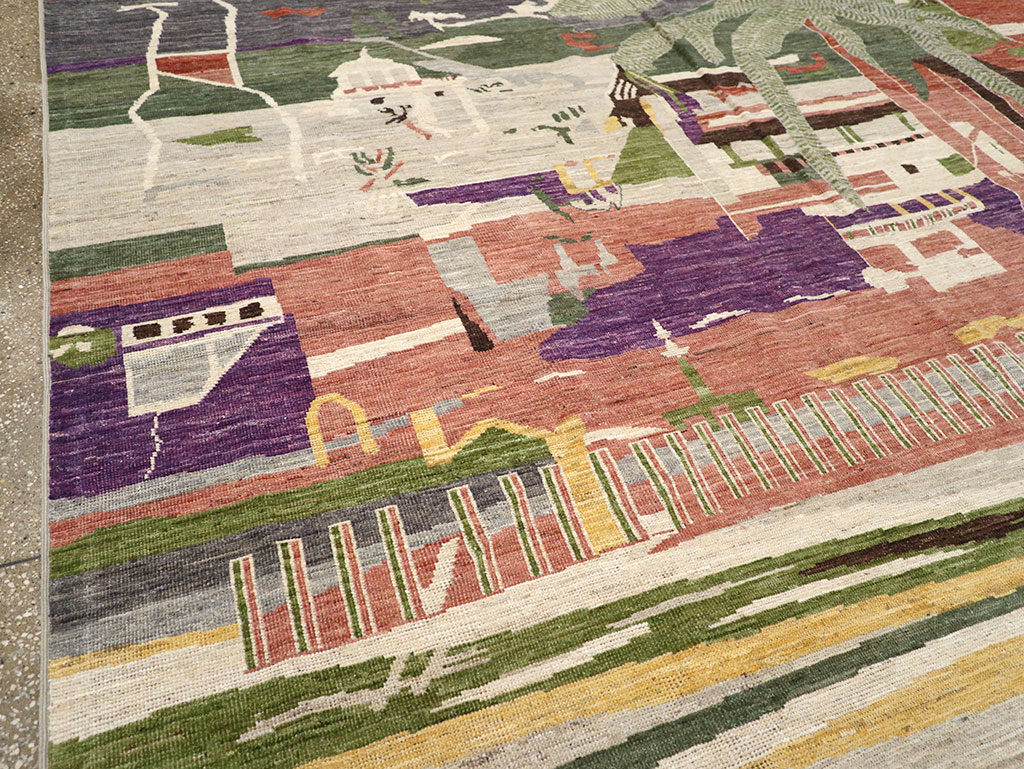 Modern East Turkestan Khotan Room Size Carpet, No.33219 - Gsblank