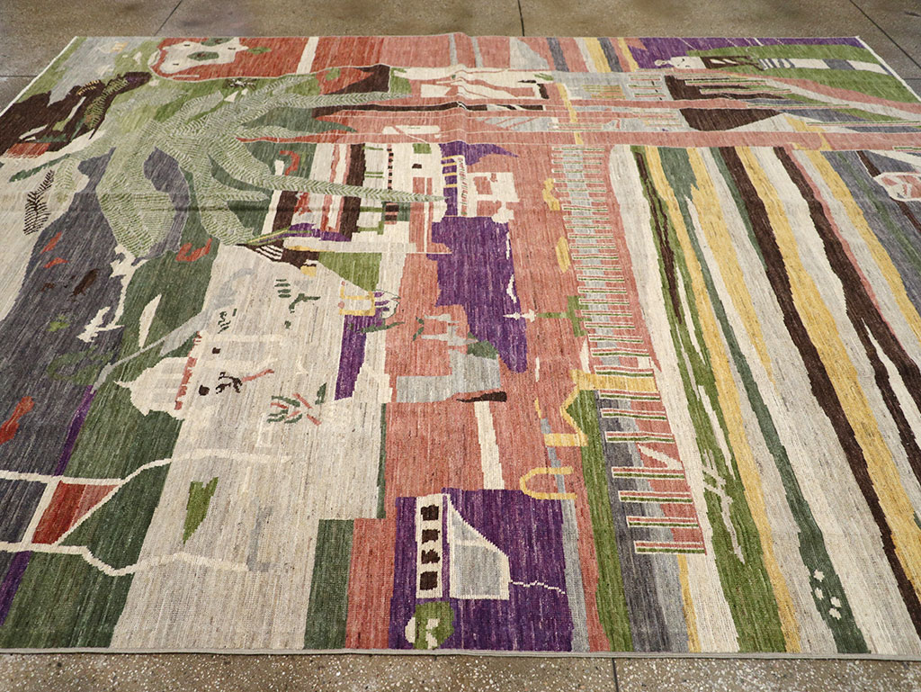 Modern East Turkestan Khotan Room Size Carpet, No.33219 - Gsblank