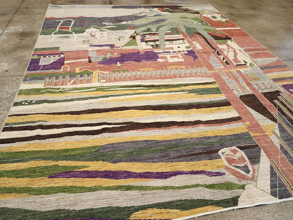 Modern East Turkestan Khotan Room Size Carpet, No.33219 - Gsblank