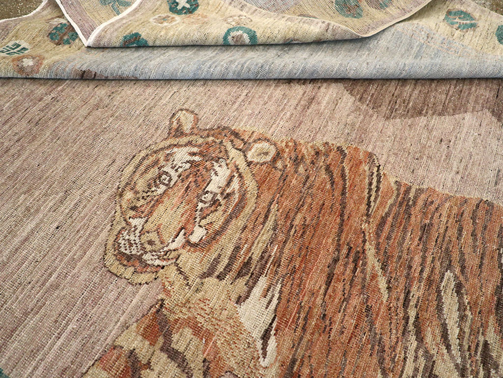 Modern East Turkestan Pictorial Khotan Room Size Carpet, No.33220 - Gsblank