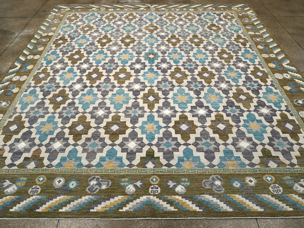 Modern East Turkestan Khotan Large Square Room Size Carpet, No.33221 - Gsblank
