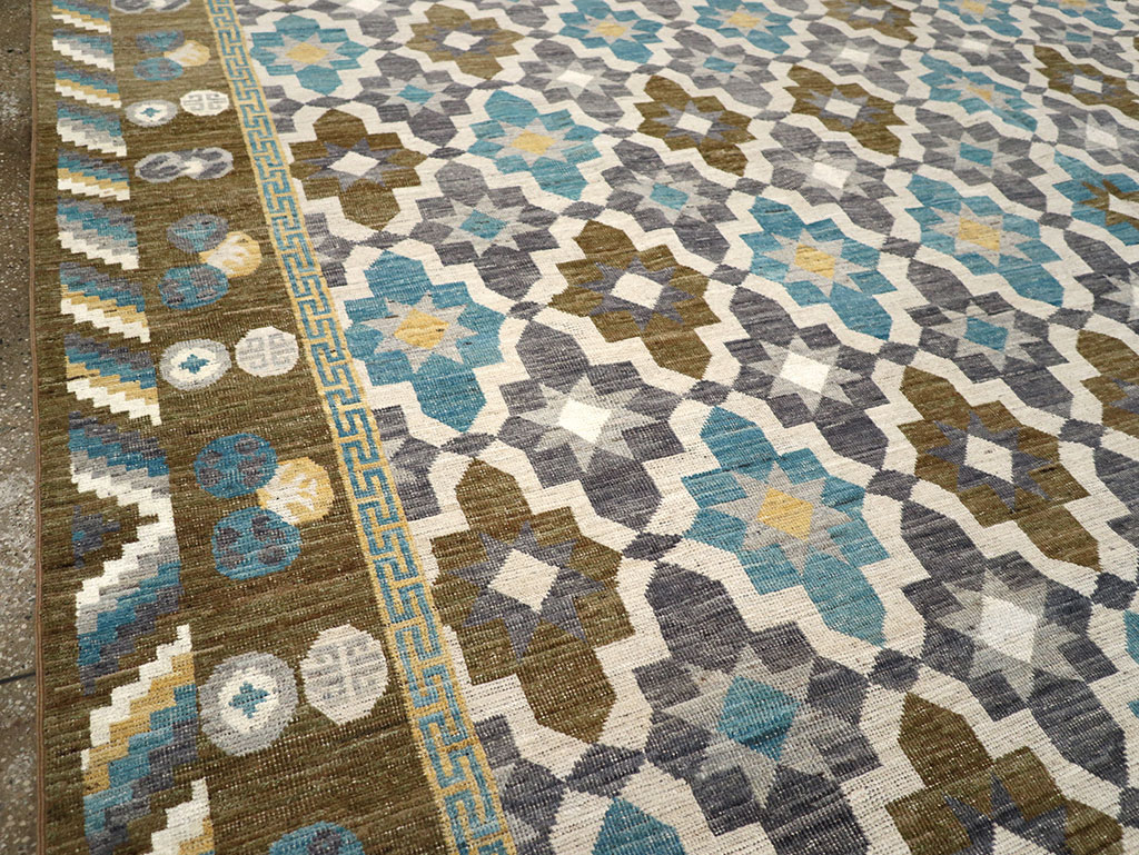 Modern East Turkestan Khotan Large Square Room Size Carpet, No.33221 - Gsblank