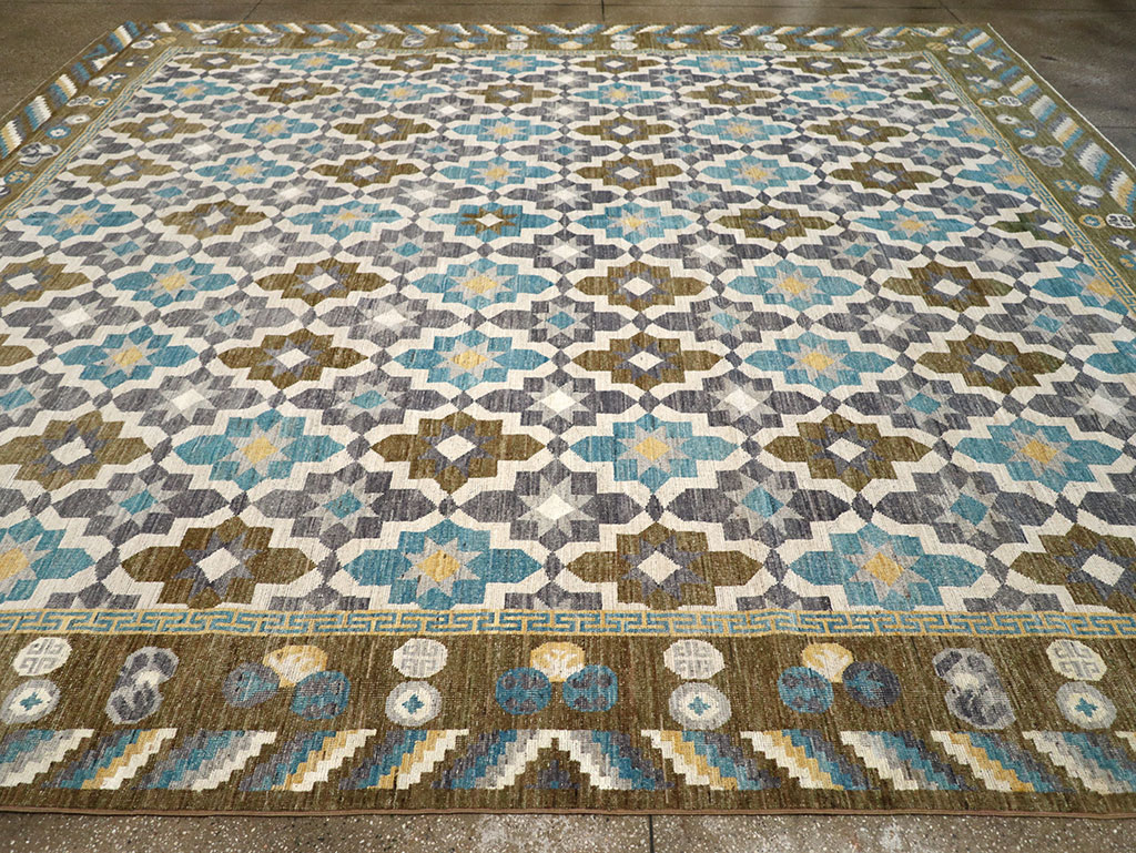 Modern East Turkestan Khotan Square Large Room Size Carpet, No.33221 - Gsblank